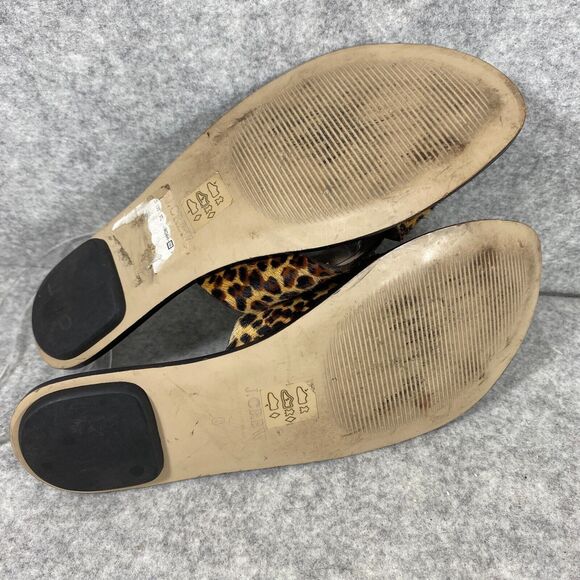 J Crew Cypress Leopard Print Calf Hair Slide Sandals Womens‎ Size 8 - Picture 6 of 9